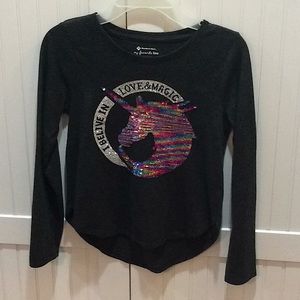 7/8 Flip Sequins Hemi Tee